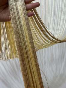 Shiny Silver Thread Curtains, Shiny Silver Thread Door Curtains, Luxurious Shiny Silk Door Curtains, Shiny Wedding Tassel Ceiling Hanging Decorations, Suitable For Home Decoration, With Linear Partition Design - Elegant Wedding Background, Soft And Flowing, For Room And Home Decoration, Easy To Install. - Multicolor - View 4