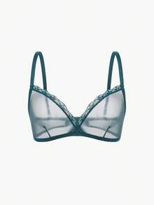 Bisouelle Ladies' Lace & Mesh Bra & Panty Lingerie Setfor Summerfor Summer - Dark Green - View 8