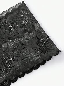 FINETOO 5 piezas de bragas sexys para mujer con patrón de encaje y diseño cuadrado - Negro - Ver 6