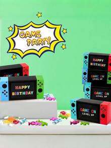 Video Game Themed Party Gift Boxes Empty Kraft Paper Box Set For Gamer Birthday Candy Snack Holders DIY Fillable Favor Containers For Gaming Party Decorations Christmas Easter Halloween Supply - multicolor - View 4