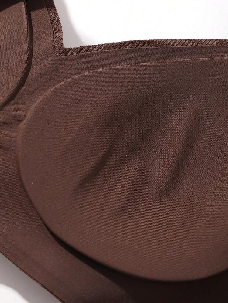 English Pattern Thin Adjustable Shoulder Strap Slight Push-Up Ribbed Fabric Bra Spring Summer Women's Lingerie