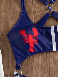 Swim SXY 女款素色前鏤空交叉後背比基尼連身泳衣，性感夏季海灘度假風 - 彩色 - 查看 5