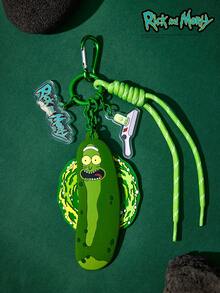 Rick and Morty X POKOJA LAND 卡通動畫圖案金屬鑰匙圈吊飾，精緻可愛。適用於包包、車鑰匙、情侶吊飾、書包、生日禮品、背包、衣物吊飾、創意包掛飾。時尚百搭配件，也是送給親友和同學在派對、聚會和生日時的有趣小禮物 - 彩色 - 查看 6