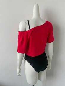 Glimmora Bộ đồ hai mảnh phối màu thời trang Y2K dành cho nữ: Áo thun crop top + áo liền quần. Kiểu dáng thanh lịch và đơn giản, hoàn hảo cho những buổi đi chơi hàng ngày, dự tiệc, kỳ nghỉ trên đảo và mùa tựu trường. - Nhiều màu - Xem 2