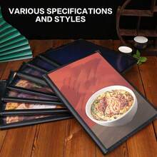 One A4-Sized Transparent Leather Binder, Menu Display Book, Transparent PVC Binder Recipe Book, Restaurant Menu Holder, Restaurant Cash Register Clip, Restaurant Menu, Kitchen Storage, Kitchen Accessories, Restaurant Menu Display Clip. - Multicolor - View 4