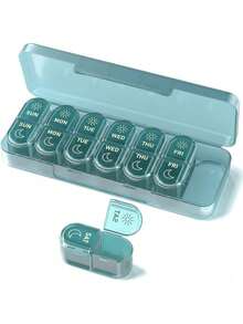 Weekly AM PM Pill Organizer, 7-Day Twice Daily Pill Box, Travel Vitamin Fish Oil Supplement Case, Portable Medication Dispenser For Adults - Multicolor - View 13
