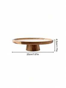 1pc Rustic Wooden Cake Stand, Dessert Display Tray With Wood Base, Multi-Use Serving Plate For Cupcake, Fruit & Snacks, Home Wedding Party Decor - Multicolor - View 10