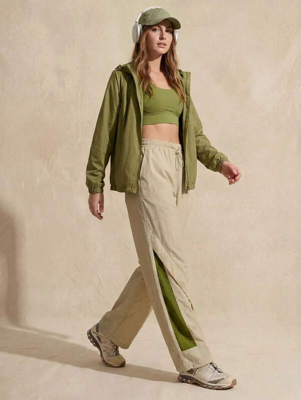 Exploreva Women's Elastic Waist Casual Long Pants For Hiking And Outdoor