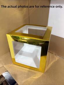 3PCS Gold-Colored Clear Plastic Balloon Boxes, Suitable For Party Decorations, Birthday Parties, Bridal Showers, Gender Reveal Parties, Engagements, Anniversaries, Weddings, Christmas, New Year's, Home Wall Decorations, Photo Props, Etc. - View 12