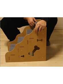 Pet Stairs, Small Dog Climbing Ladder, Dog Stairs, Dog Steps, Senior Dog Climbing Ladder, Sloping, Non-Slip, Wear-Resistant Wooden Stairs, Thickened Non-Slip Mat, Low-Slope Steps. - Multicolor - View 9