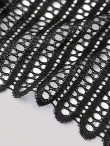 Hourtrue Elegant Sheer Black Fabric Briefs For Women Medium Stretch Plain Design - Black - View 4