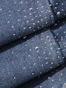 DAZY Women's Bowknot Rhinestone Embellished Loose Casual Pants - Blue - View 3