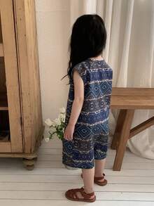 DAZY 女嬰波希米亞韓風休閒連身褲 春夏款 幼兒 - 藍色 - 查看 2
