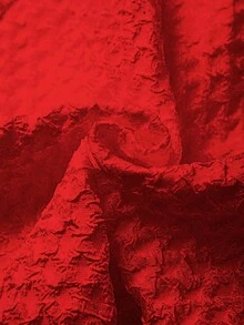 GlowEve CURVE 白色大尺碼襯衫，時尚面料，圓領，適合春、夏、秋季 - 紅色 - 查看 5