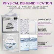 10 Battery-Free, High-Efficiency Calcium Chloride Dehumidifier Bags; Moisture Absorbers And Odour Removers, Suitable For Wardrobes, Basements And Storage Areas - White - View 6