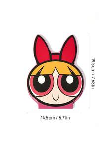 THE POWERPUFF GIRLS X SHEIN 1個 PU皮革材質可愛卡通設計可折疊HD便攜式鏡子，可站立或手持，輕巧便攜，方便檢查妝容細節，適合旅行和通勤，特別適合女士、紳士、學生和粉絲，花朵、泡泡、毛茛、友誼、愛 - 粉色 - 查看 4