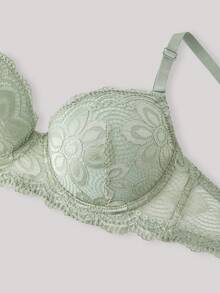 Hourtrue Lace Lingerie Set (With Underwire, Triangle Panty)For Summerfor Summer - Olive Green - View 4