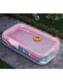 1 Pc PVC Inflatable Swimming Pool With Double-Layer Airtight Valves And A Bottom Drain Device. It Requires No Power Supply And Comes With Various Accessories, Making It Ideal For Outdoor Water Parties. - One Size Fits All - View 11