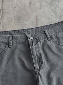 AXEPEAK Quần dài cotton twill giặt mài màu xám phong cách casual sang trọng nhẹ nhàng - Xám - Xem 8