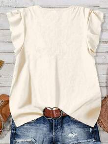 SHEIN LUNE Women's Casual Minimalist Pure Cotton Shirt, Suitable For Summer Wear - Beige - View 2