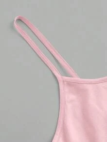 SHEIN BASICS 女款大尺碼修身休閒百搭細肩帶背心上衣夏季 - 彩色 - 查看 11