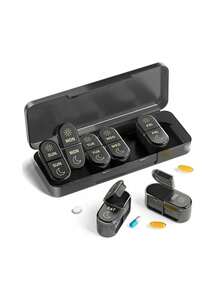 Weekly AM PM Pill Organizer, 7-Day Twice Daily Pill Box, Travel Vitamin Fish Oil Supplement Case, Portable Medication Dispenser For Adults - Multicolor - View 10