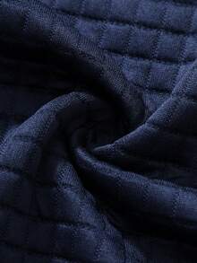 Manfinity Homme 男士拼色紋理短袖 Polo 衫與抽繩長褲 Polo 套裝 - 寶藍色 - 查看 7