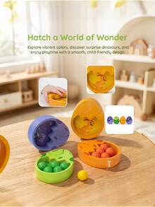 MINKOJA Dinosaur Egg Counting Toy - Wooden Fine Motor Skills Activity Set With Tweezers & Math Board, Educational Color Matching Game For Toddlers 3+ - Multicolor - View 7
