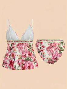 Conjunto de Traje de Baño Casual Estampado Minimalista para Mujer - Multicolor 8 - Ver 2