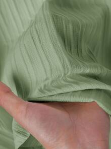 Rusticease Daily Casual Solid Color Shirt And Long Pants Set Vacation Sage Green Summer - Green - View 6