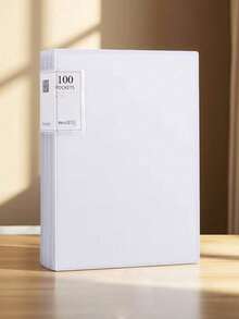 A4 Office & School File Folder, Multi-Layer Transparent Sleeve Data Book, Large Capacity Student Test Paper/Contract File Storage, Transparent Sleeves, Random Cover Card Paper, 100 Pages Student Certificate Organizer Bag - One Size Fits All - View 5