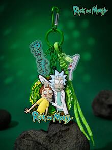 Rick and Morty X POKOJA LAND 卡通動畫圖案金屬鑰匙圈吊飾，精緻可愛。適用於包包、車鑰匙、情侶吊飾、書包、生日禮品、背包、衣物吊飾、創意包掛飾。時尚百搭配件，也是送給親友和同學在派對、聚會和生日時的有趣小禮物 - 彩色 - 查看 11