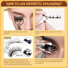 1 Set 4Pcs Magnetic Eyeliner And Magnetic False Eyelashes Kit Natural Reusable Fox Eye Lashes Lengthening Long Outer Corner For Women Daily Makeup - Multicolor - View 8