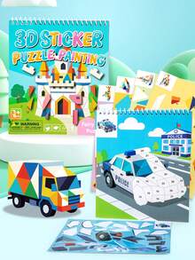 POKOJA LAND Interactive 3D Puffy Sticker Dress-Up Craft Kit, 2-In-1 Puzzle And Creative Decoration Activity For Kids, Fine Motor Skill Development Toy - Multicolor - View 4
