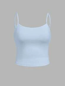 SHEIN BASICS Camisola de tirantes talla grande de uso diario minimalista - Multicolor - Ver 6