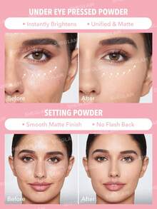 SHEGLAM Duo De Polvos Fijadores Para Rostro Y Contorno De Ojos Insta-Ready: Bubblegum 2 En 1, Polvos Sueltos Iluminadores Con Control De Aceite, Color Rosa, Mate, Sin Poros, Resistente Al Agua, Polvos Compactos De Larga DuracióN, Color Rosa NavideñO Para El - Bubblegum - Ver 3