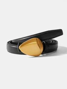 MOTF PREMIUM CINTURÓN DE MODA CON HEBILLA LÍNEA DE COCHE MARRÓN PRE - Negro - Ver 2