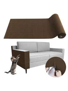 Alfombra rascadora para gatos autoadhesiva recortable, alfombra para poste rascador de gato, protector resistente a arañazos para sofá y muebles - Marrón - Ver 5