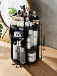 Estante de almacenamiento de cosméticos transparente, organizador de escritorio giratorio de 360 grados, caja de acrílico, caja de almacenamiento de lápiz labial y productos de cuidado de la piel para tocador, estante de exhibición de cosméticos - Multicolor - Ver 5