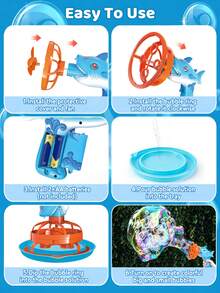 MINKOJA 2-In-1 Dinosaur/Unicorn Bubble Machine, Featuring A Double-Layer Large Bubble Design, One-Touch Operation For Massive Bubble Output, And 360° Leak-Proof Construction. A Fun Toy For Summer Outdoor Activities And Parent-Child Bonding. - Multicolor - View 5