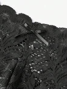 FINETOO 5 piezas de bragas sexys para mujer con patrón de encaje y diseño cuadrado - Negro - Ver 8