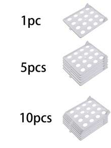 10Pcs Clothes Folding Boards, Plastic Storage Boxes & Organizer Racks, Home Wardrobe Bathroom Storage Organizer - Multicolor - View 6
