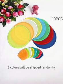1/10 PCS Random Color Foldable Flying Disc Fan Collapsible Pocket Set Summer Outdoor Beach Party Birthday Easter Festival Party Favors Hot Search - Multicolor - View 5