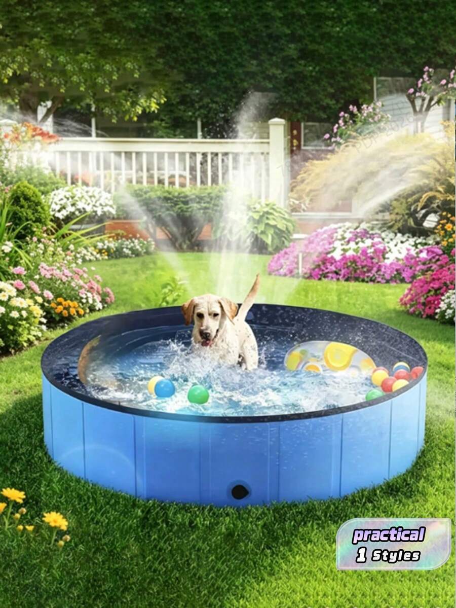 Bak Mandi Hewan Peliharaan Lipat & Portabel - Kolam Renang dan Bak Mandi Hewan Peliharaan yang Dapat Dilepas - Kolam PVC Anti Selip dan Tahan Air untuk Anjing & Kucing - Ideal untuk Halaman Belakang, Kolam Renang Anak, Kotak Pasir, dan Kolam Bola - Tersedia Berbagai Ukuran