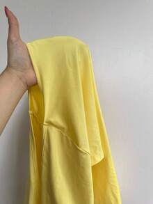 SHEIN EZwear 浅黄色加大码女式圆领短袖T恤 - 鵝黃色 - 查看 6