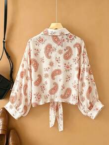 New Women's Casual Solid Color Chiffon Blouse With Short Batwing Sleeves - 紫紅色 - 查看 2