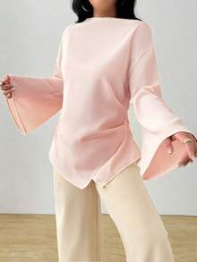 INAWLY Women's Elegant Daily Commute Middle Eastern Style Shirt Fall Cloth For Women - Pink - View 4