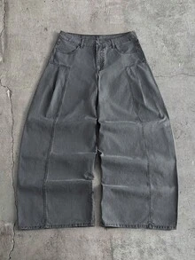 AXEPEAK Quần dài cotton twill giặt mài màu xám phong cách casual sang trọng nhẹ nhàng - Xám - Xem 5