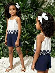 Tween Girl Floral Print Pleated Cami Top And Shorts Casual Daily Set - Multicolor - View 3