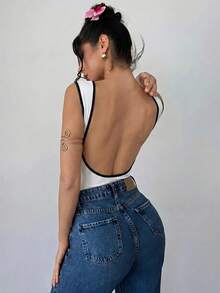 Firerie 女款優雅時尚性感露背連身衣 - 白色 - 查看 3